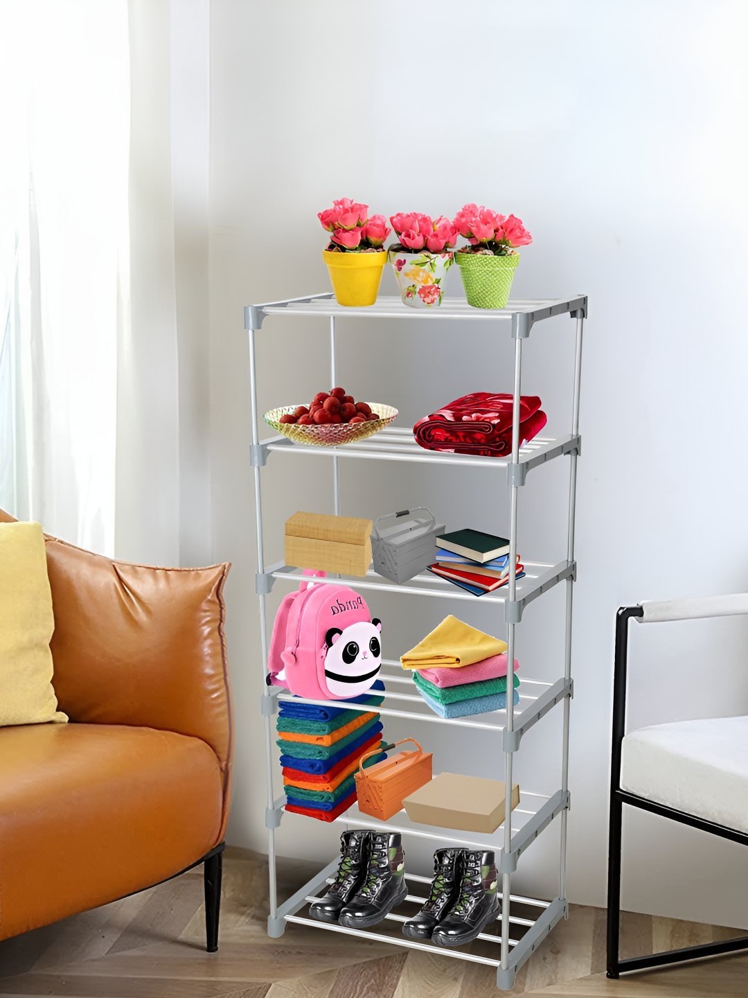 

Decent Hut Grey 6-Tier Reusable Shoes Organisers