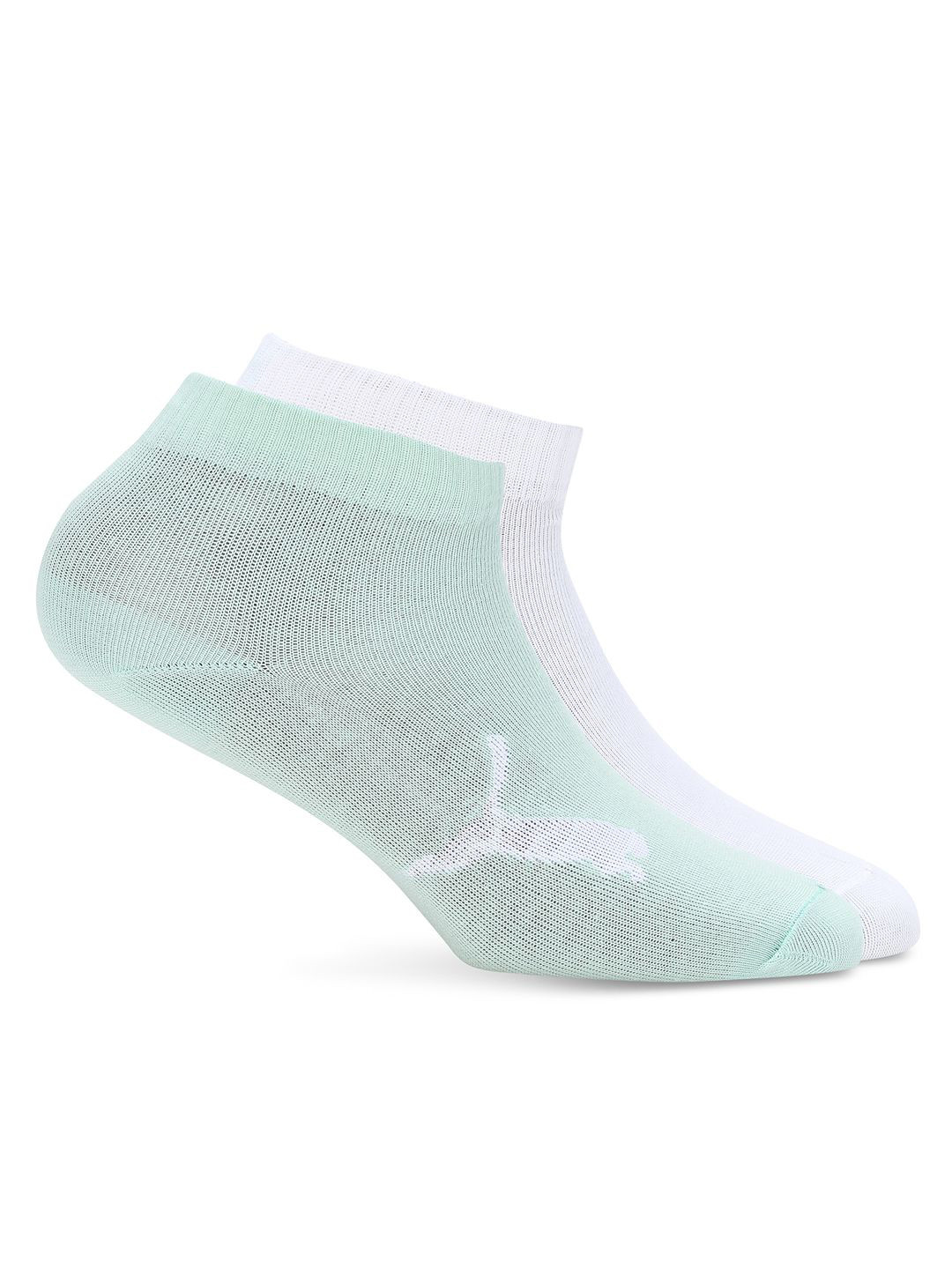 

Puma Unisex Pack Of 2 Ankle-Length Cotton Socks, Green