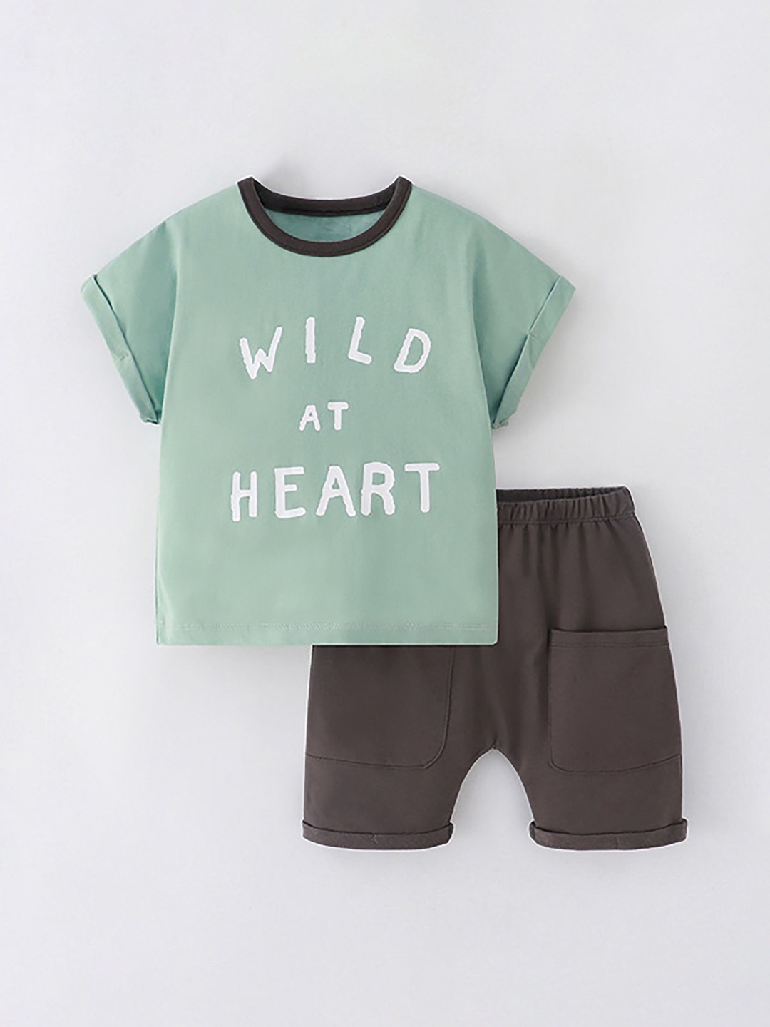 

LULU & SKY Boys T-shirt with Shorts, Green