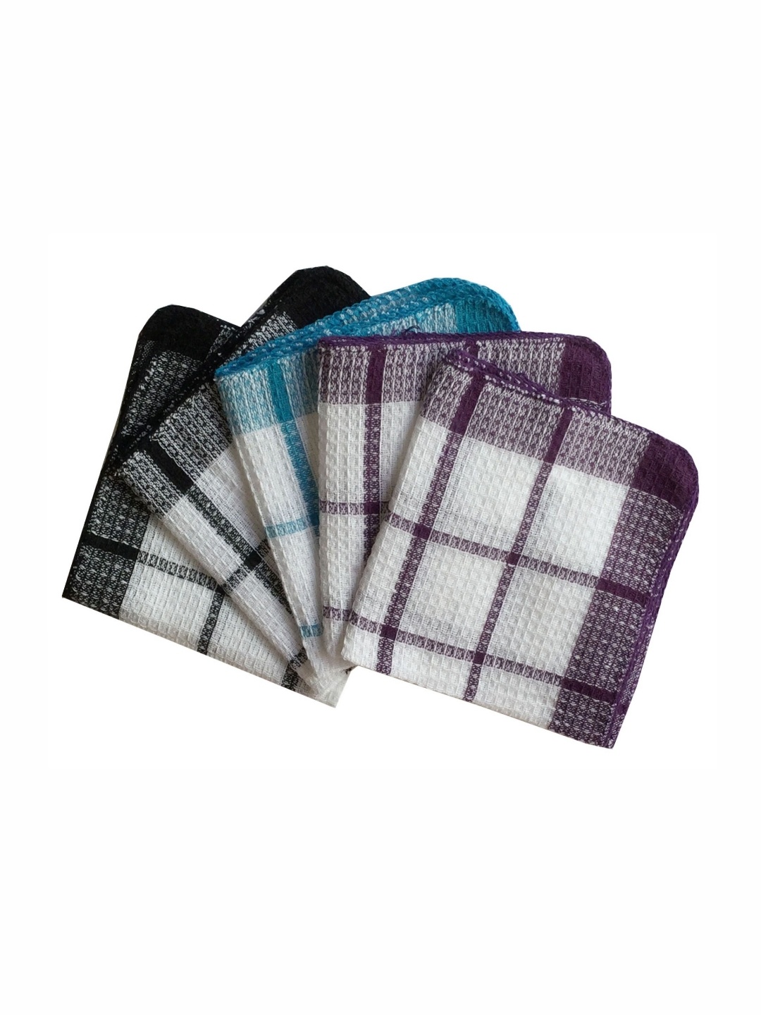 

Lushomes 5-Pcs White & Black Checked Pure Cotton Kitchen Towels
