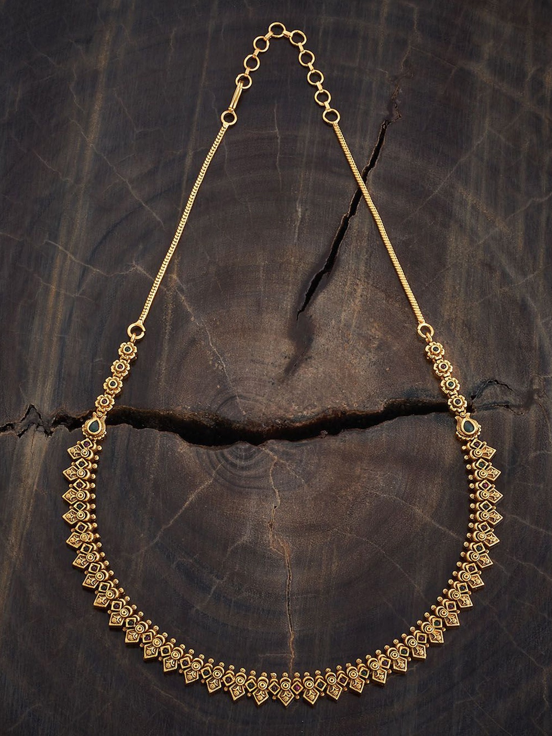 

Kushal's Fashion Jewellery Gold-Plated Antique Necklace