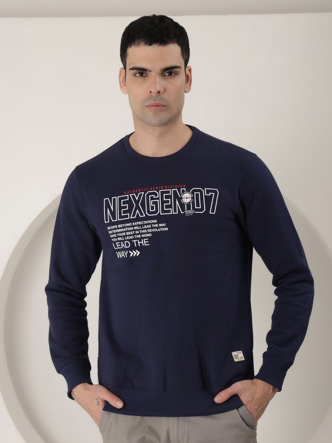 

COBB Men Printed Sweatshirt, Navy blue