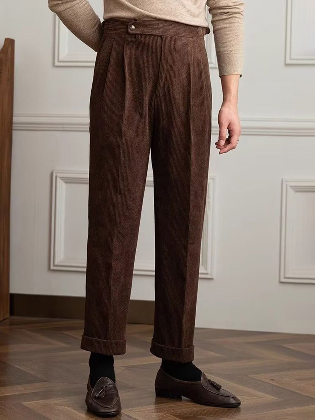 

StyleCast Men Pleated Trousers, Brown