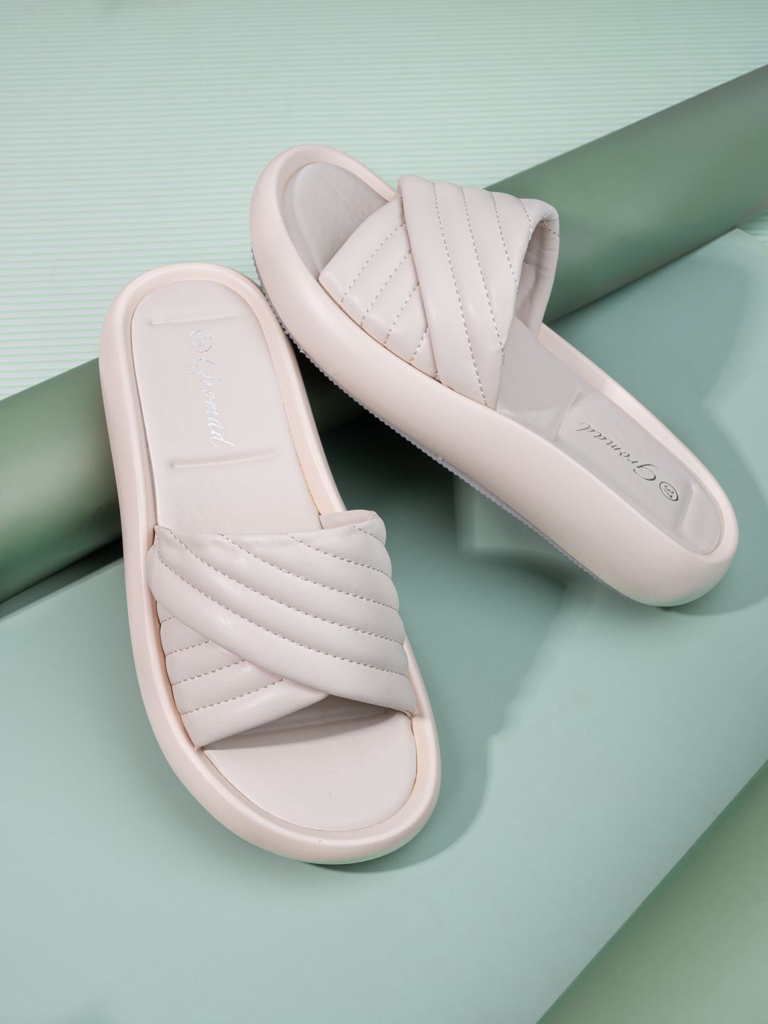 

BRISKERS Gromad Ocean Breeze Open Toe Flatform Heels, Beige