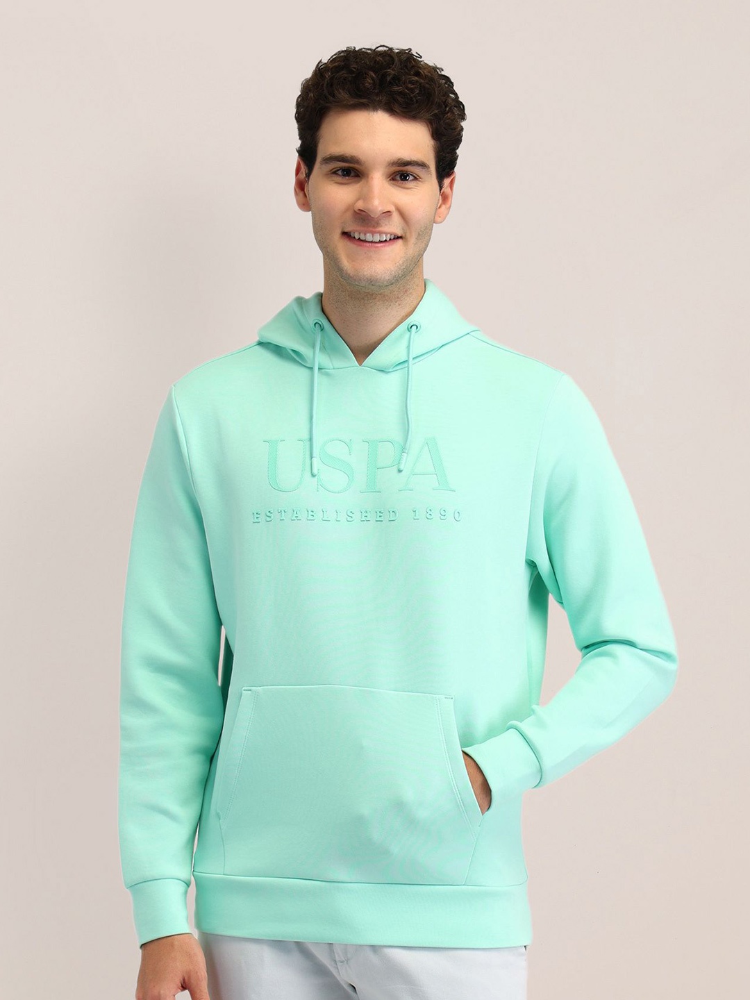 

U.S. Polo Assn. Men Printed Hooded Sweatshirt, Green