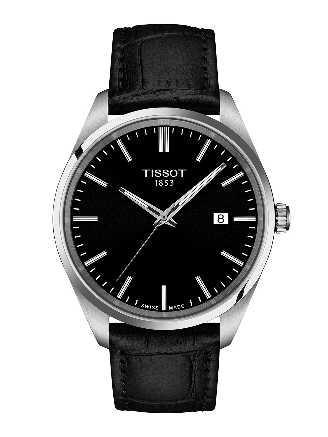 

TISSOT Men Dial & Leather Textured Straps Analogue Watch T1504101605100, Black