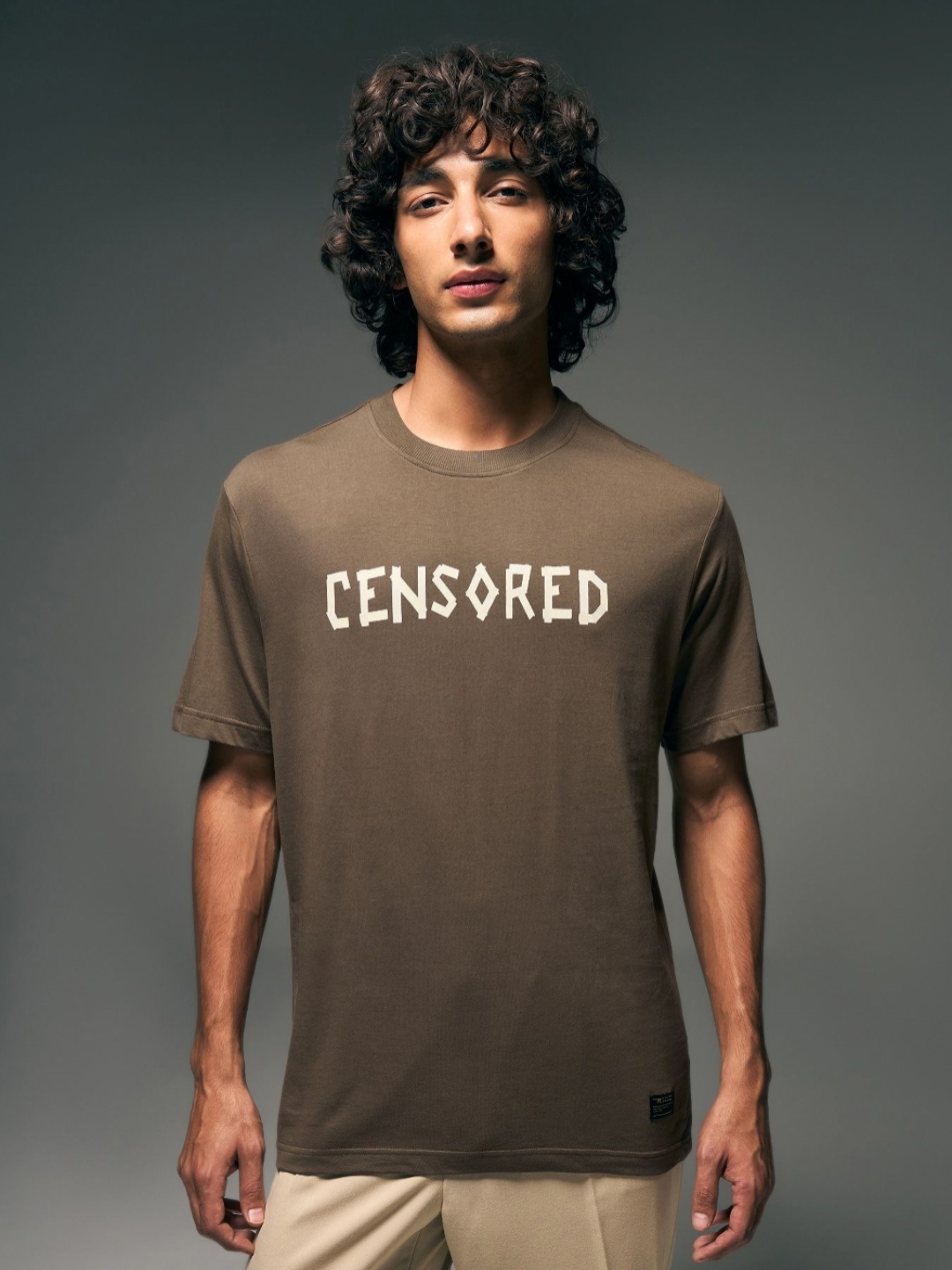 

Flying Machine Typography Printed Relaxed Fit T-shirt, Brown