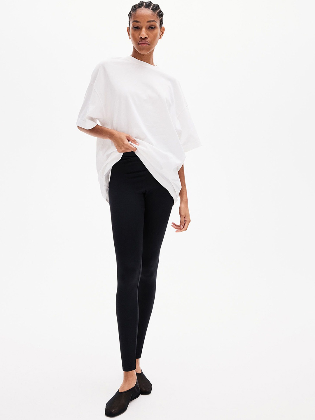 

H&M Women High-Waisted Leggings, Black