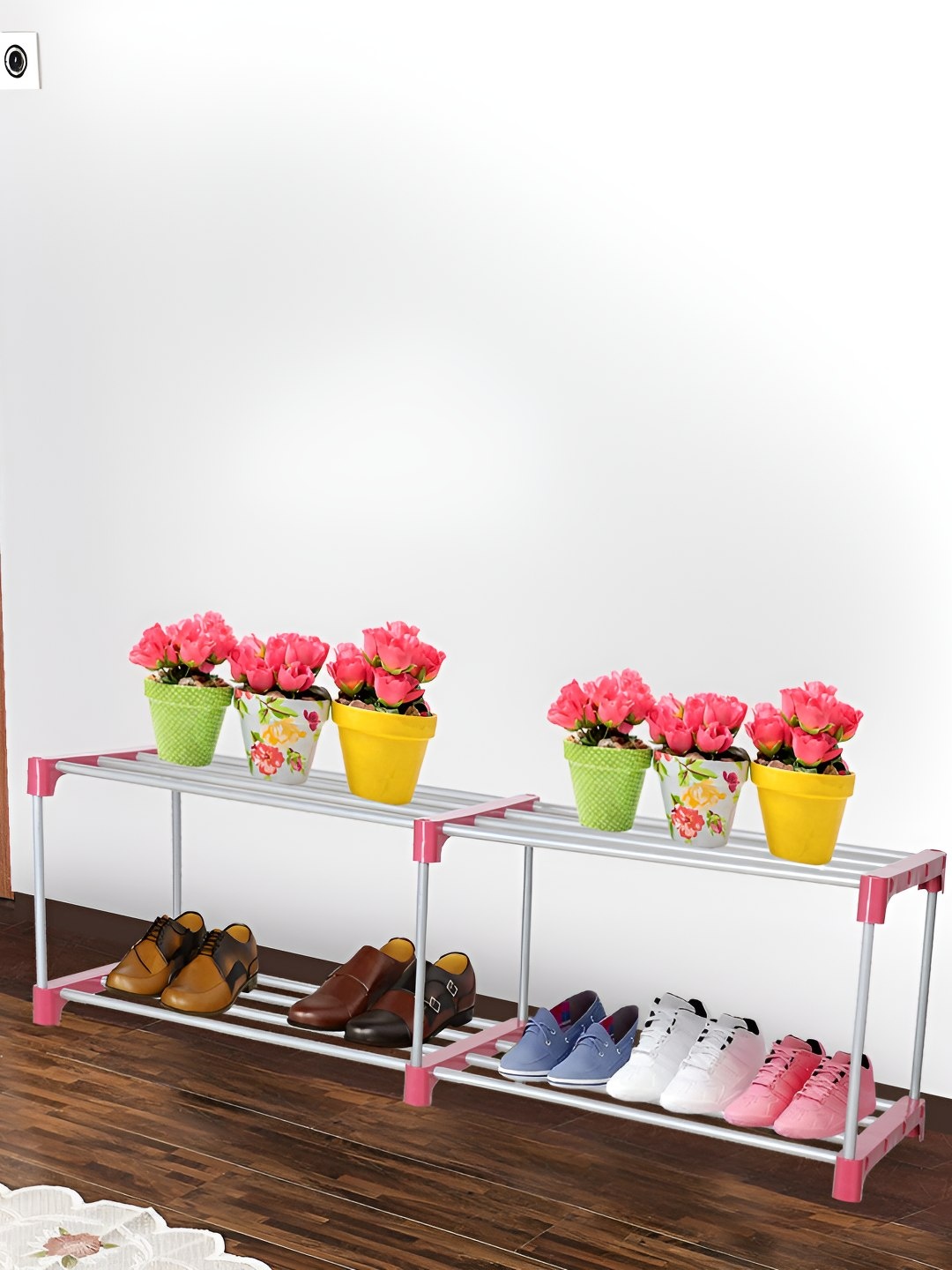 

Decent Hut 4 Shelves Portable Shoe Rack, Pink