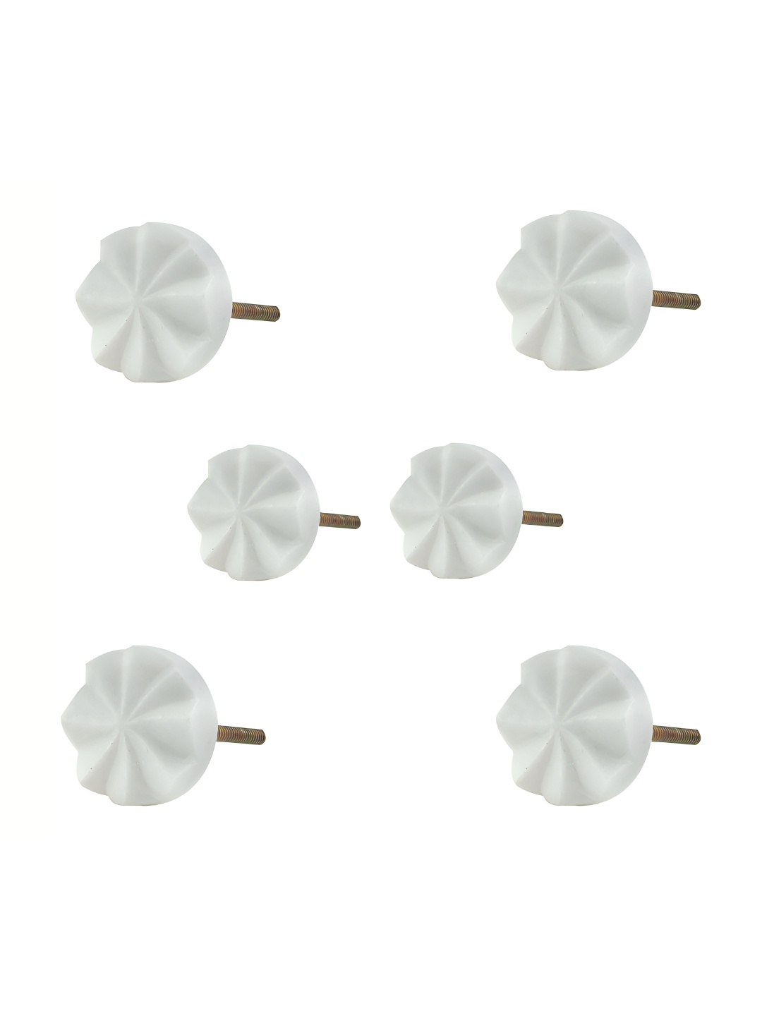 

Indianshelf 6-Pcs White Textured Stone Knobs