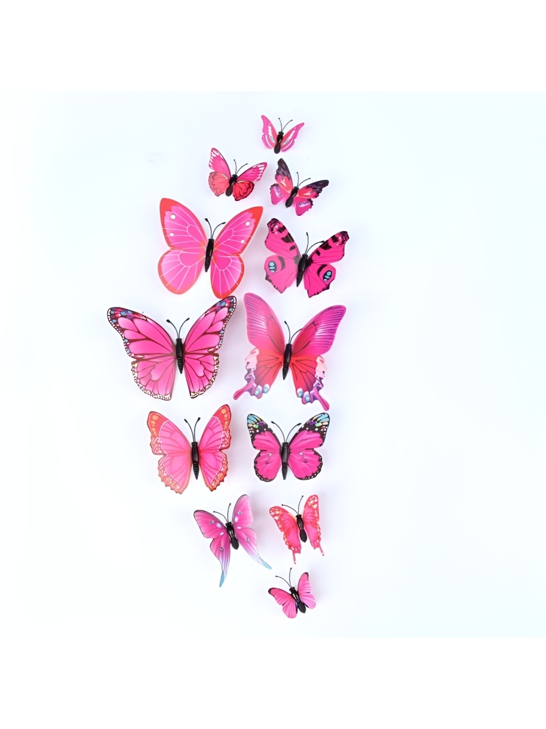 

Asian royal Pink 12 Pieces Printed 3D Butter Fly Wall Sticker