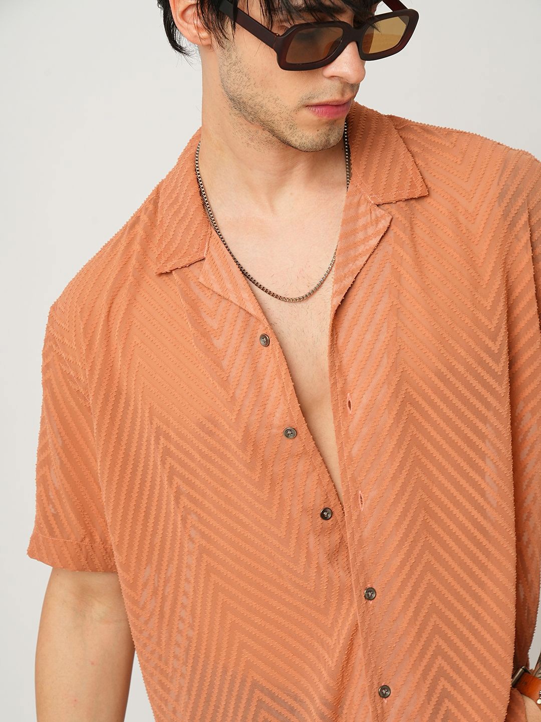 

VASTRADO Men Classic Opaque Casual Shirt, Orange