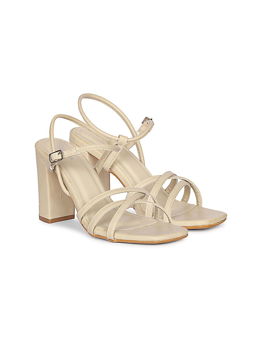 

CORSICA Women Open Toe Block Heel Sandals, Beige