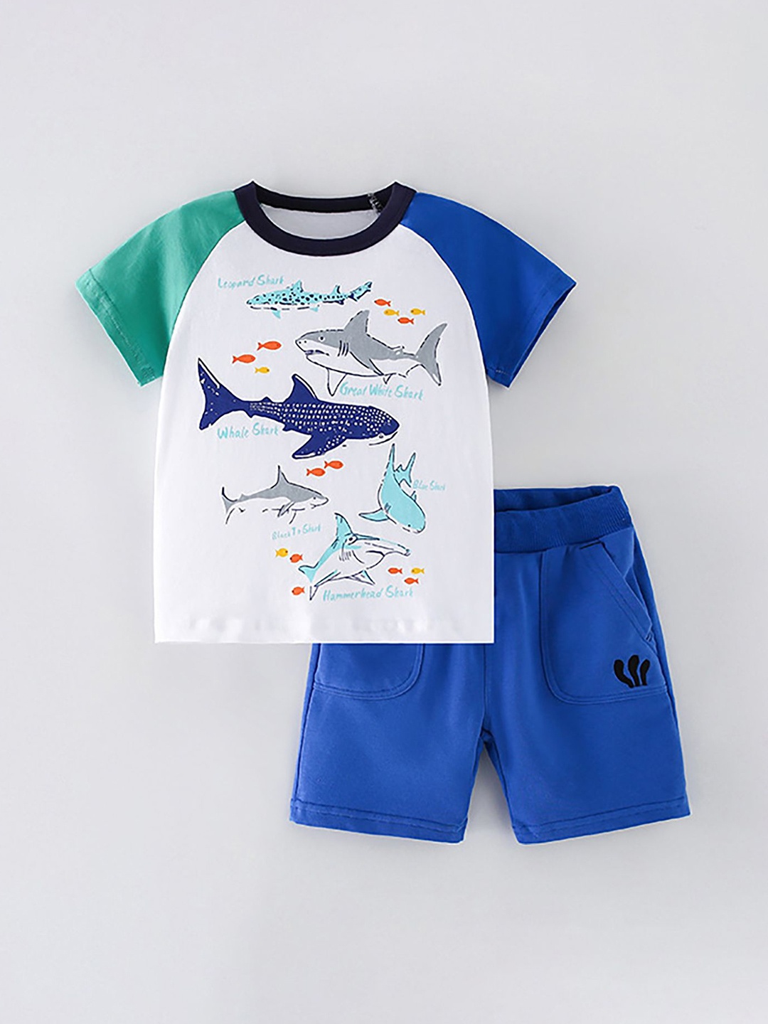 

LULU & SKY Boys Printed T-shirt with Shorts, Blue