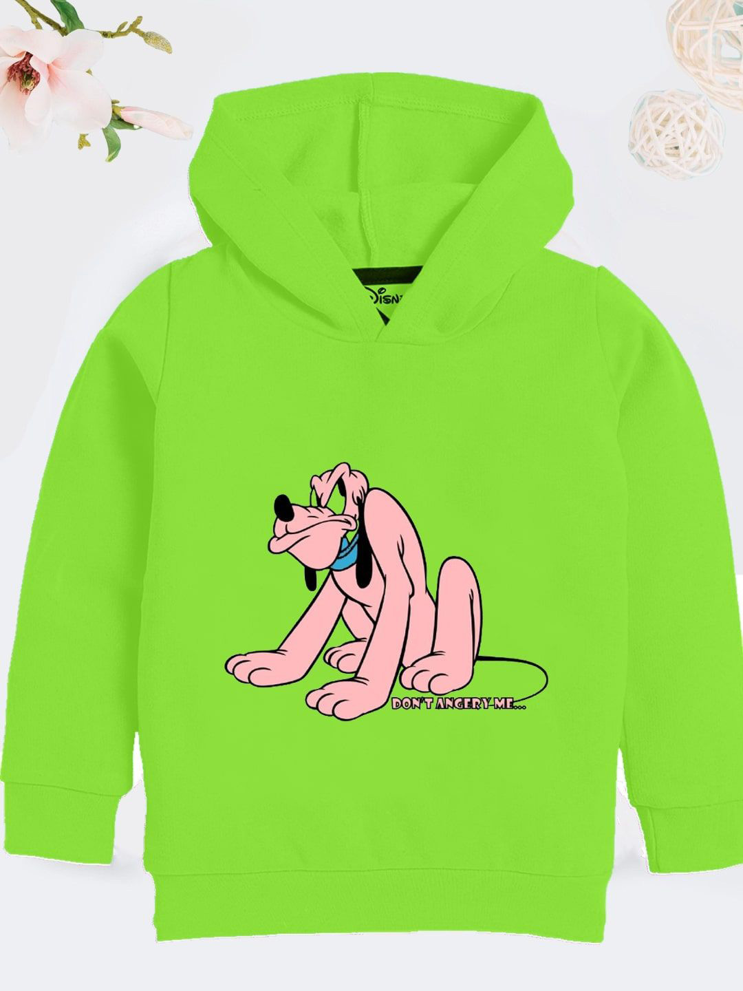

YK Disney Boys Printed Long Sleeves Hooded Pullover Sweatshirt, Lime green