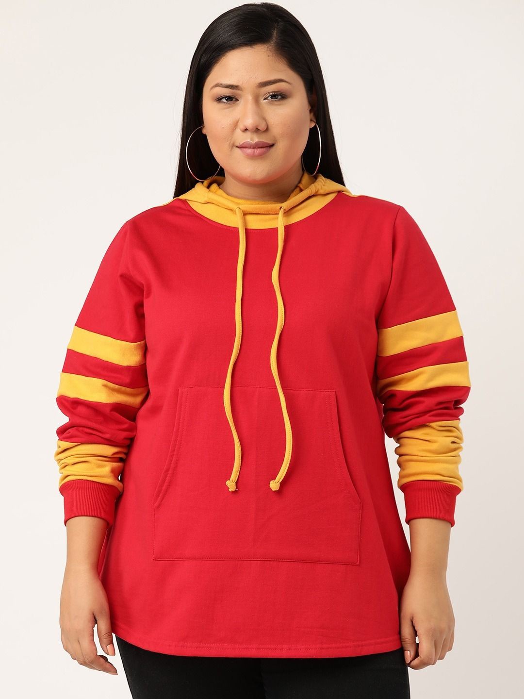 

theRebelinme Women Hooded Sweatshirt, Red