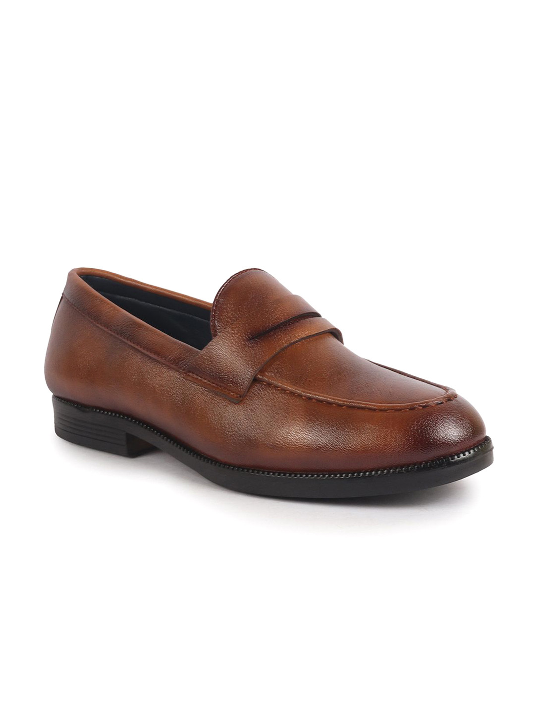 

FAUSTO Men Round Toe Formal Loafers, Brown