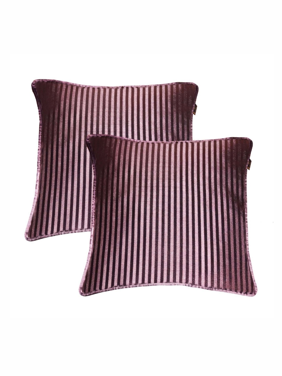 

Lushomes Purple & Pink 2 Pieces Striped Square Cushion Covers