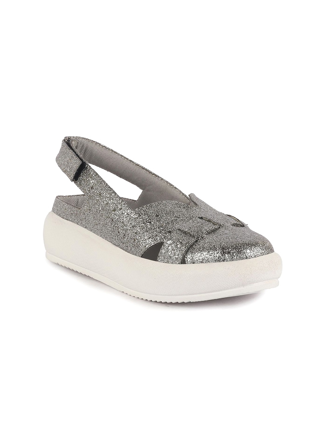 

FAUSTO Women PU Slip-On Sneakers, Silver