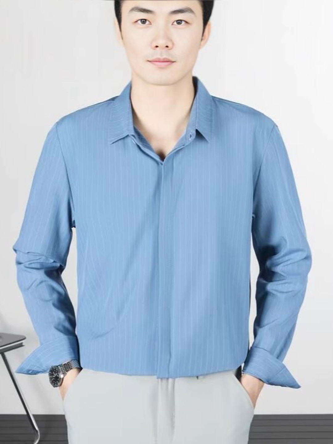 

StyleCast Men Slim Fit Opaque Casual Shirt, Black