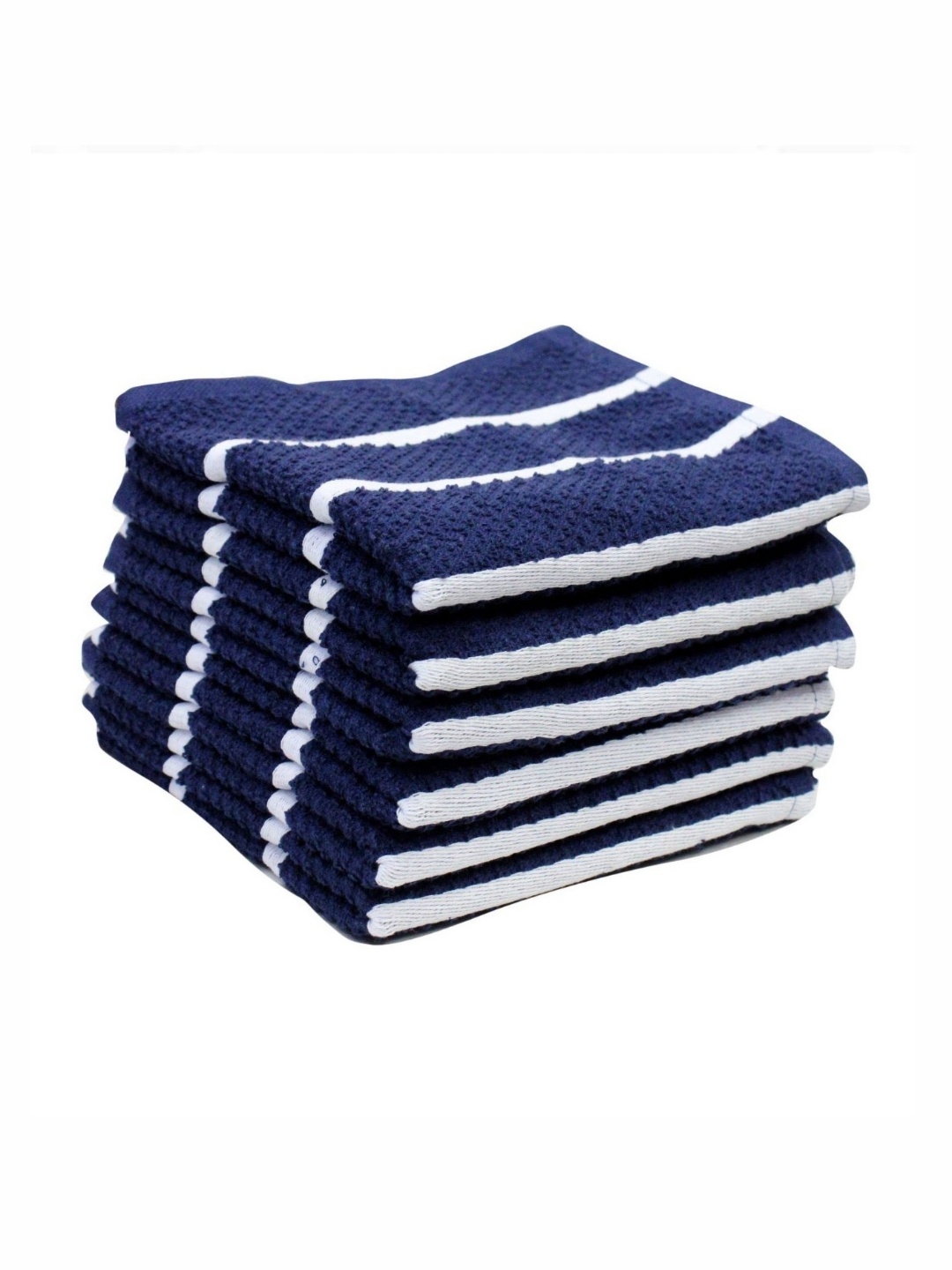 

Lushomes 6-Pcs Blue & White Striped Pure Cotton Kitchen Towels
