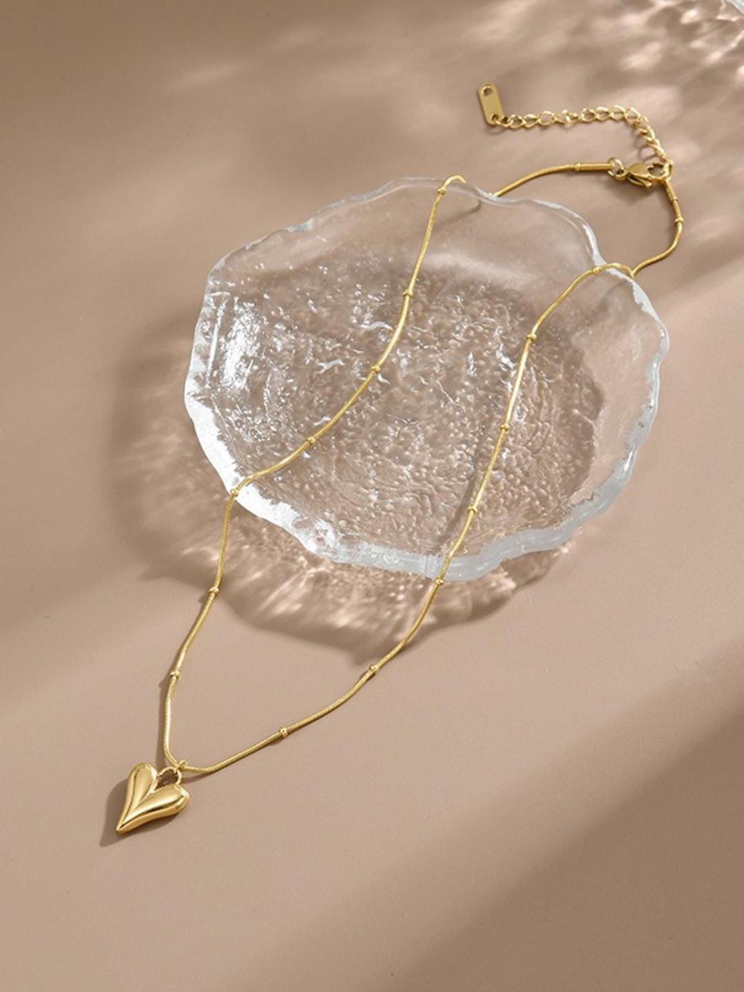 

MYKI Gold-Plated Sightly Stainless Steel Heart Shaped Pendant With Chain
