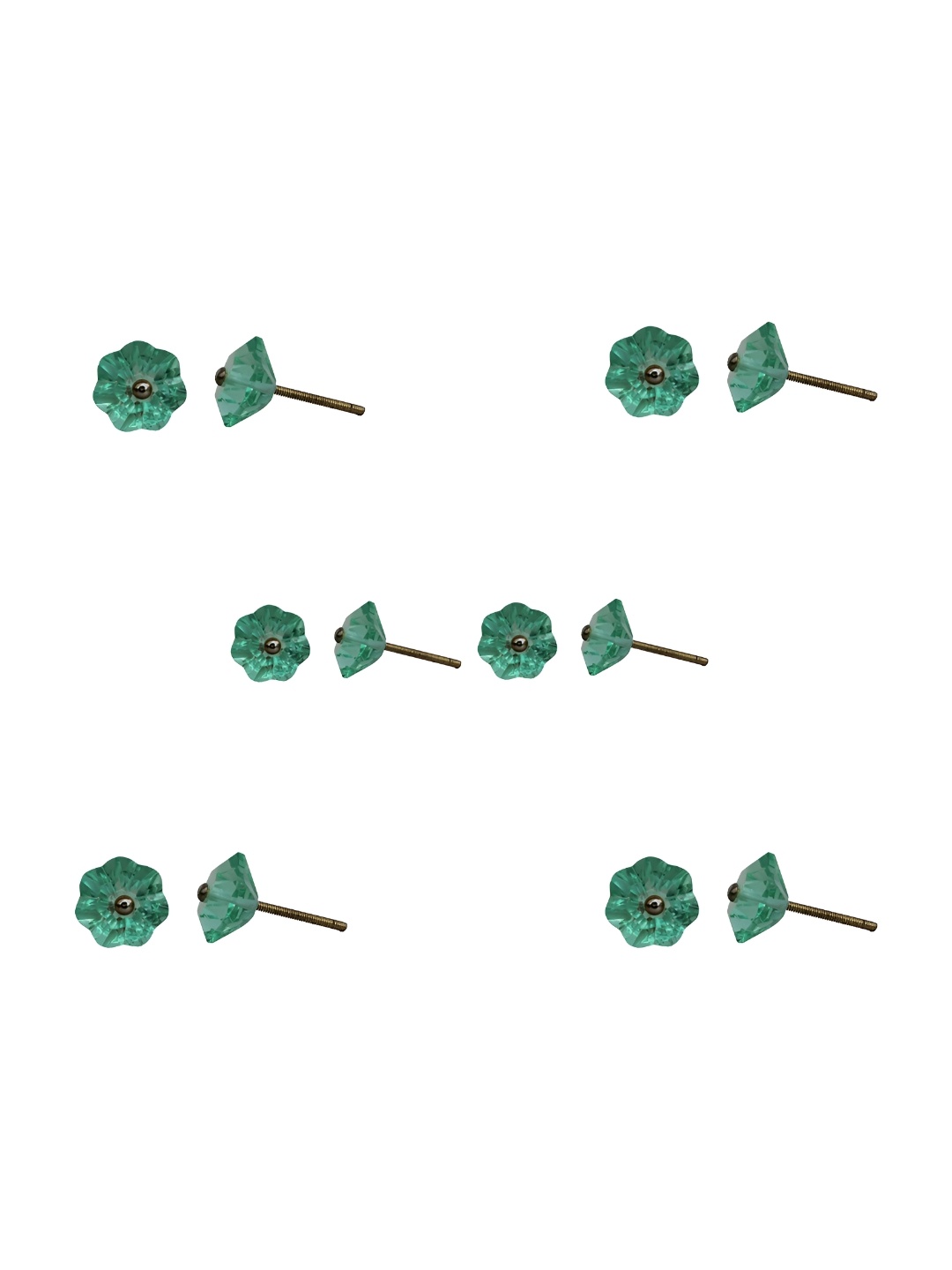 

Indianshelf 6-Pcs Green Printed Glass Knobs