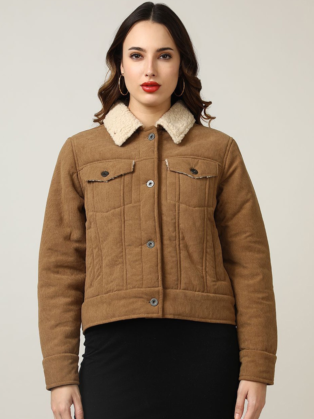 

Fort Collins Women Corduroy Tailored Jacket, Camel brown