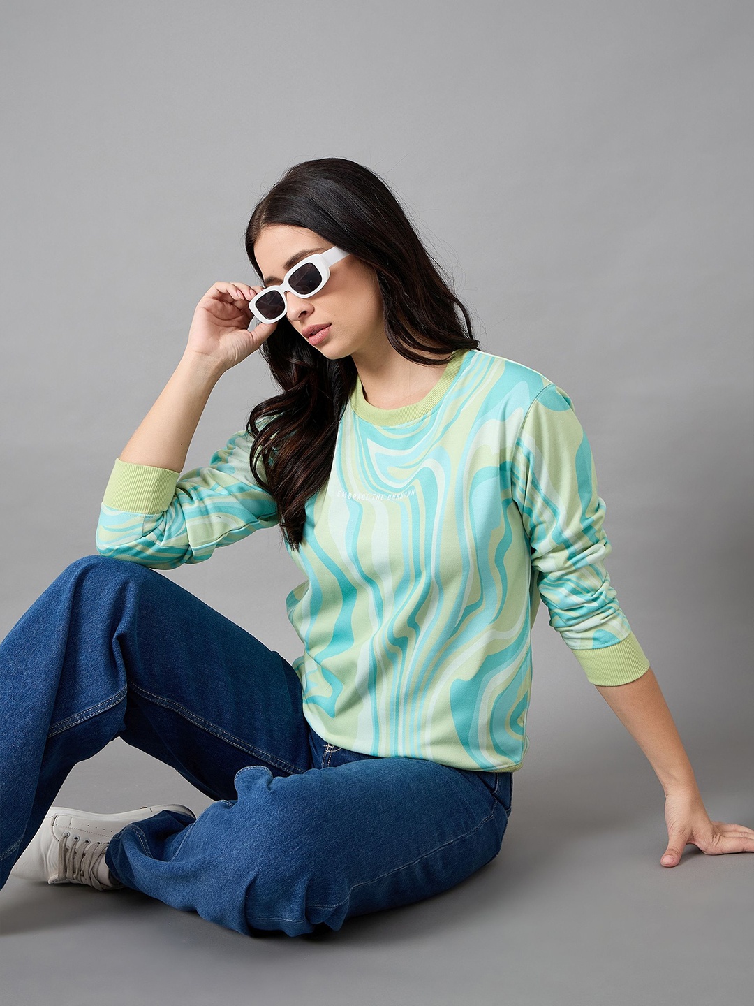 

Club York Women Printed Sweatshirt, Green