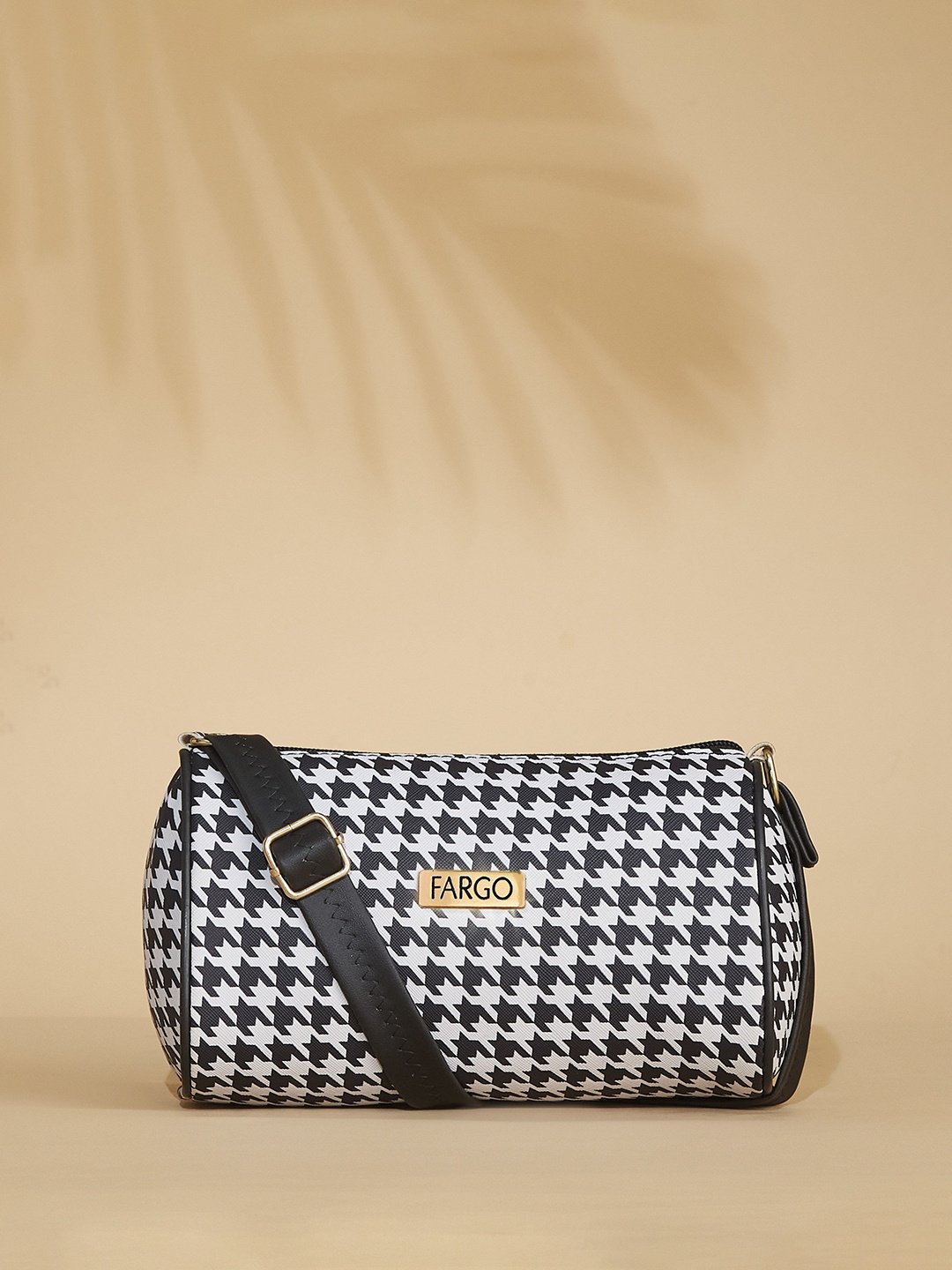 

FARGO Printed PU Structured Sling Bag, Black