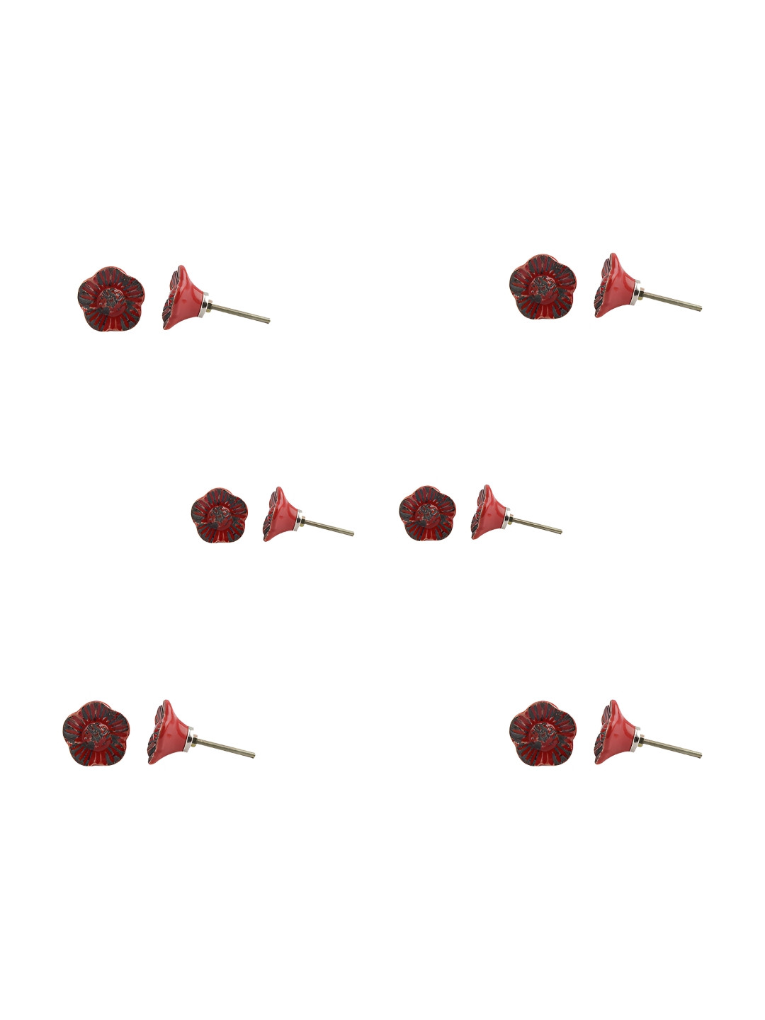 

Indianshelf Red 6 Piecs Printed Ceramic Knobs
