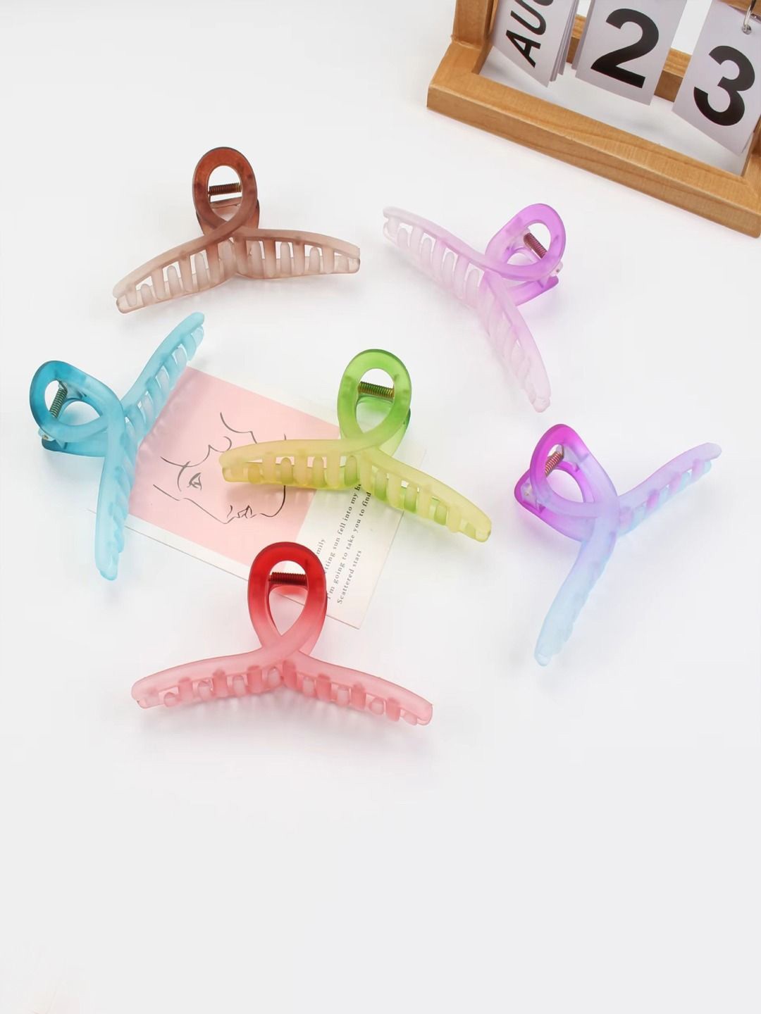

Krelin Women Set of 6 Claw Clip, Brown