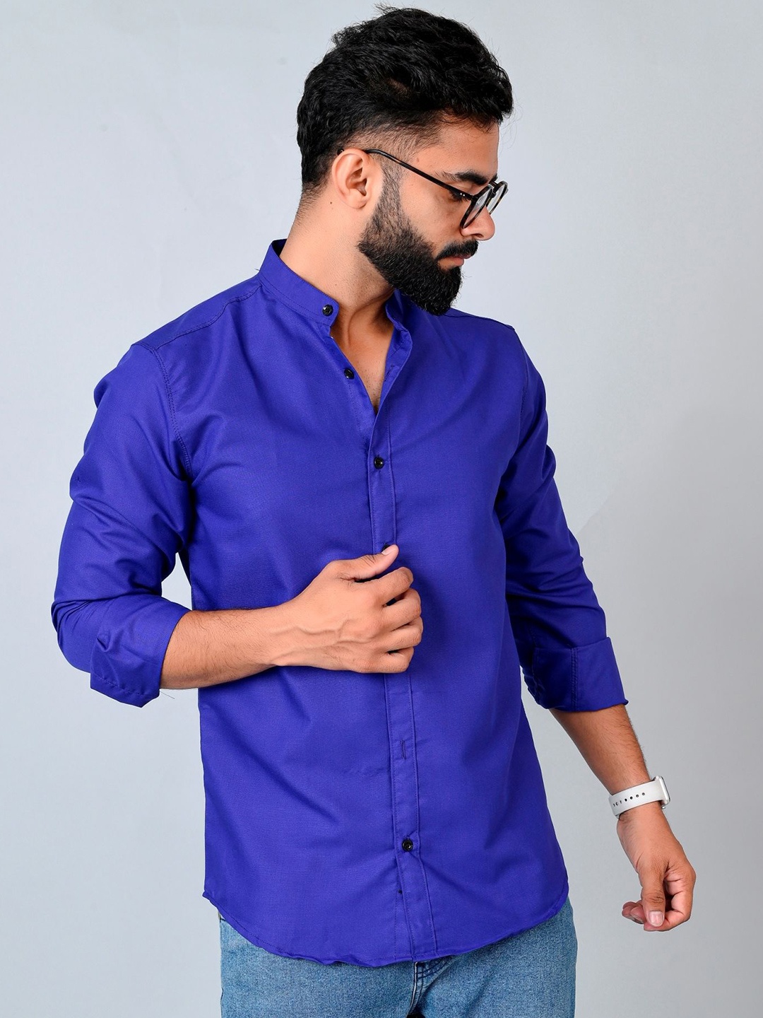 

Tanip Men Sheer Casual Shirt, Blue