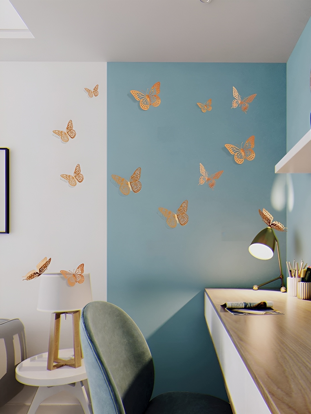 

Asian royal Set Of 12 Butterfly Wall Stickers, Peach