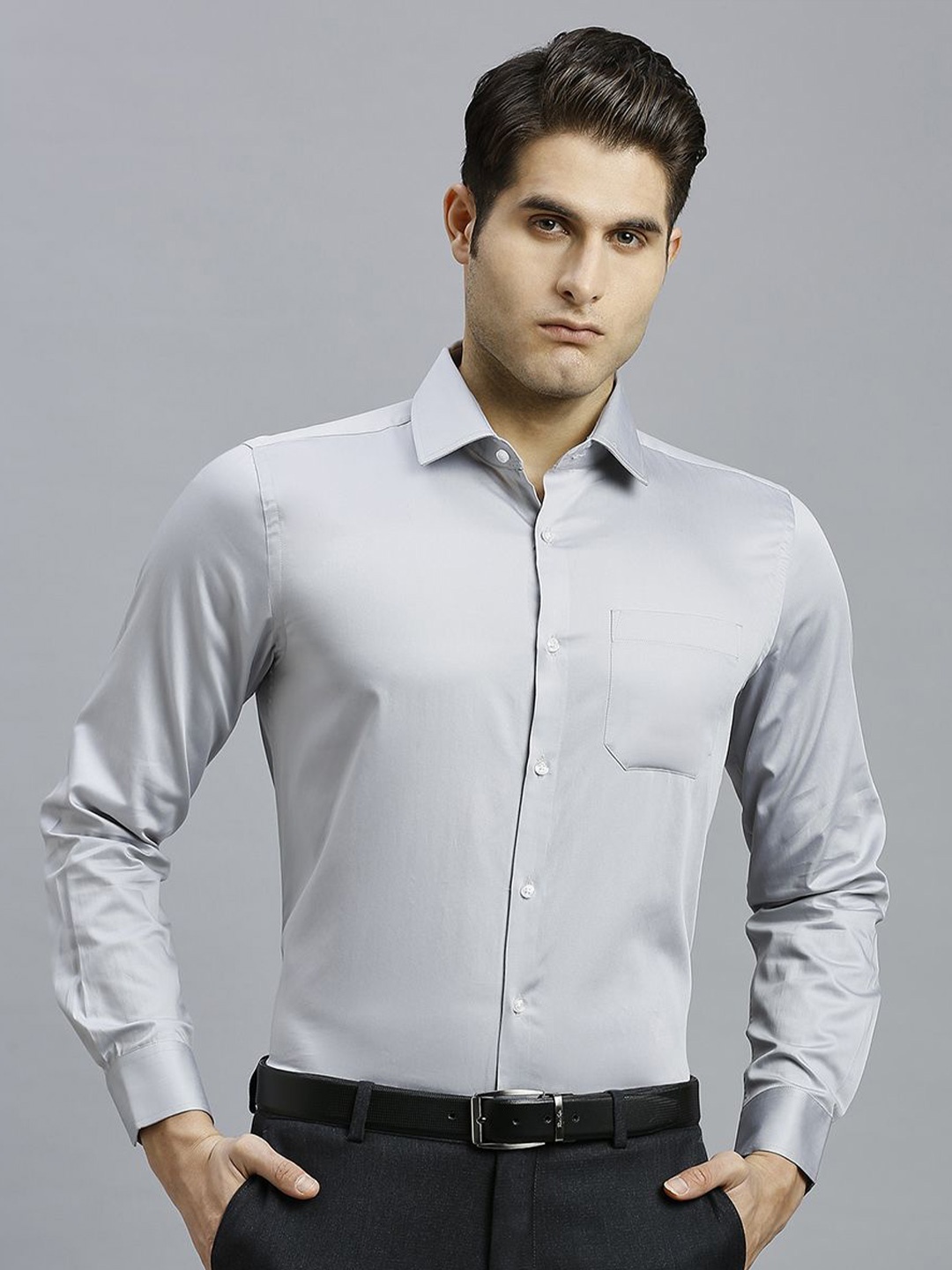 

Reid & Taylor Men Classic Opaque Formal Shirt, Grey
