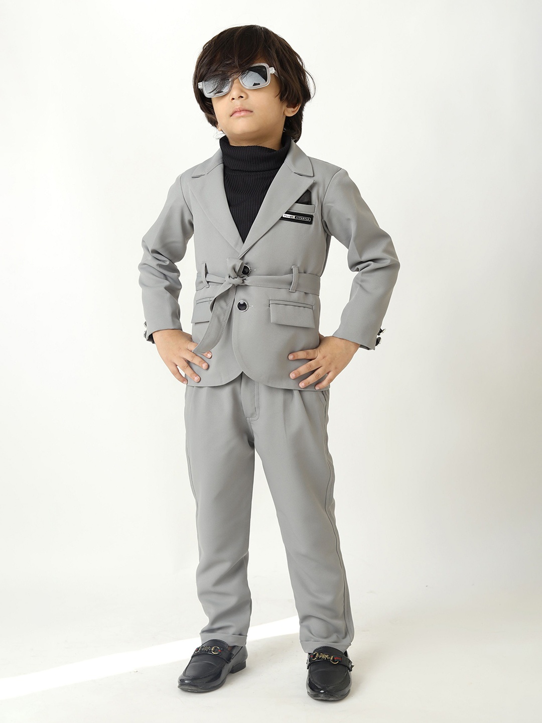 

BAESD Boys 3-Pcs Single-Breasted Suits, Grey