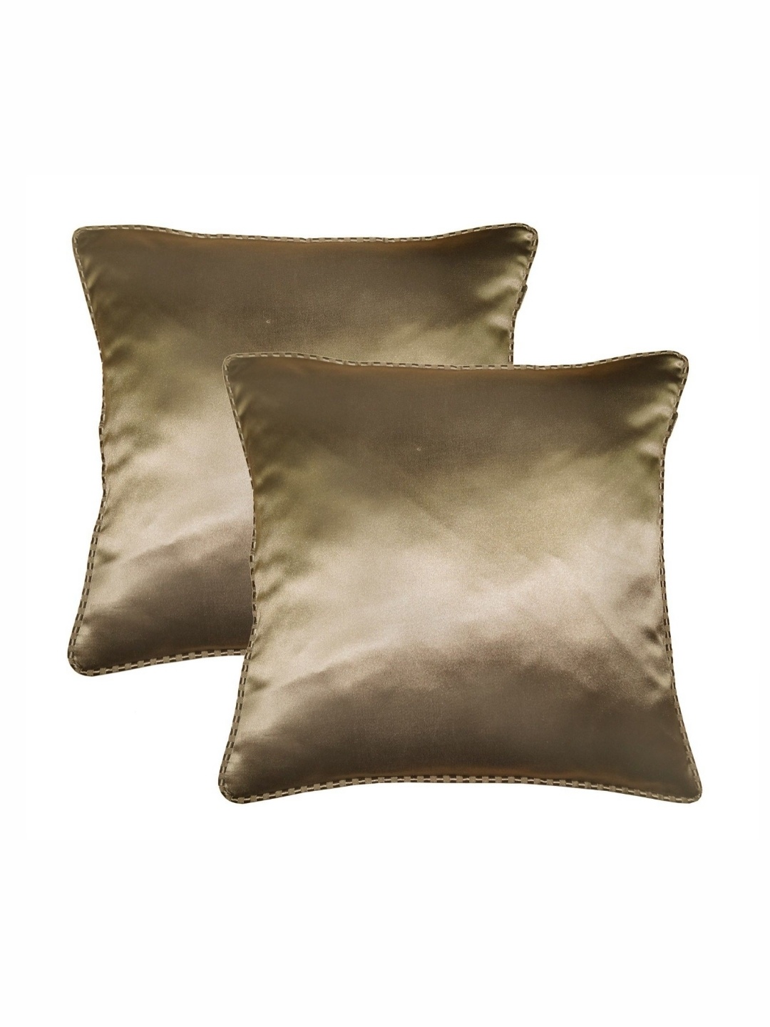 

Lushomes Brown Set of 2 Square Cushion Covers