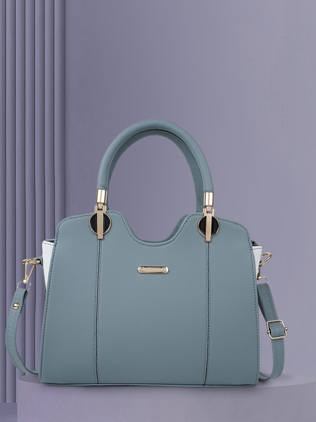 

SPOTIC Structured Satchel with Tasselled, Blue