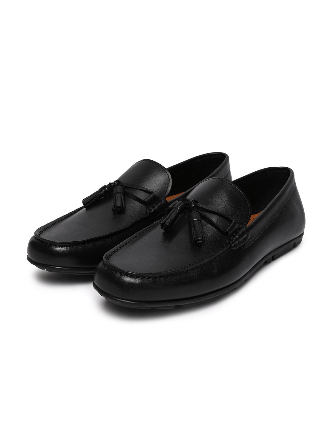 

ALDO Men Round Toe Leather Loafers, Black