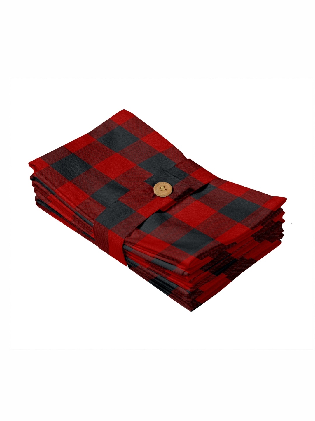 

Lushomes Set Of 6 Red & Black Checked Pure Cotton Kitchen Towels