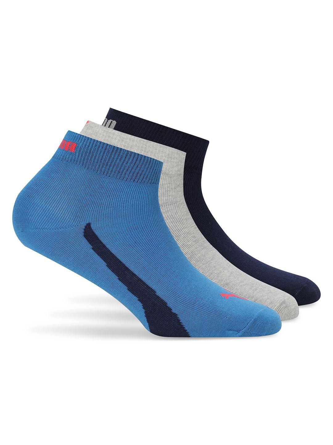 

Puma Unisex Pack Of 3 Lifestyle Quarter Socks, Blue