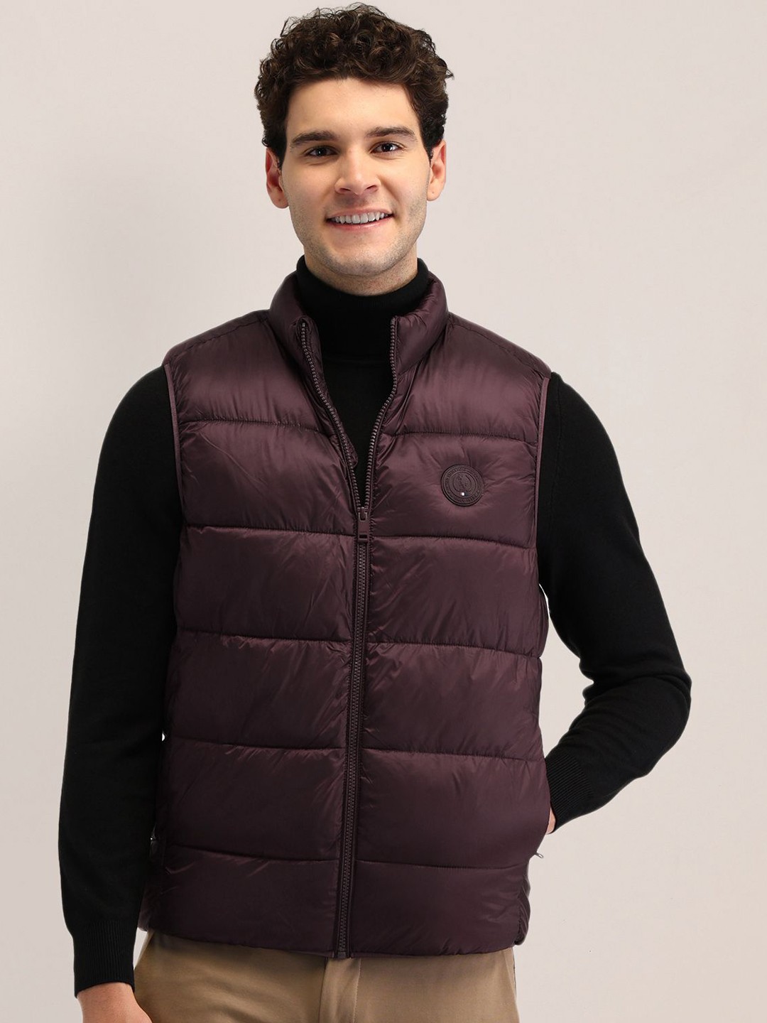

U.S. Polo Assn. Men Brand Logo Puffer Jacket, Red