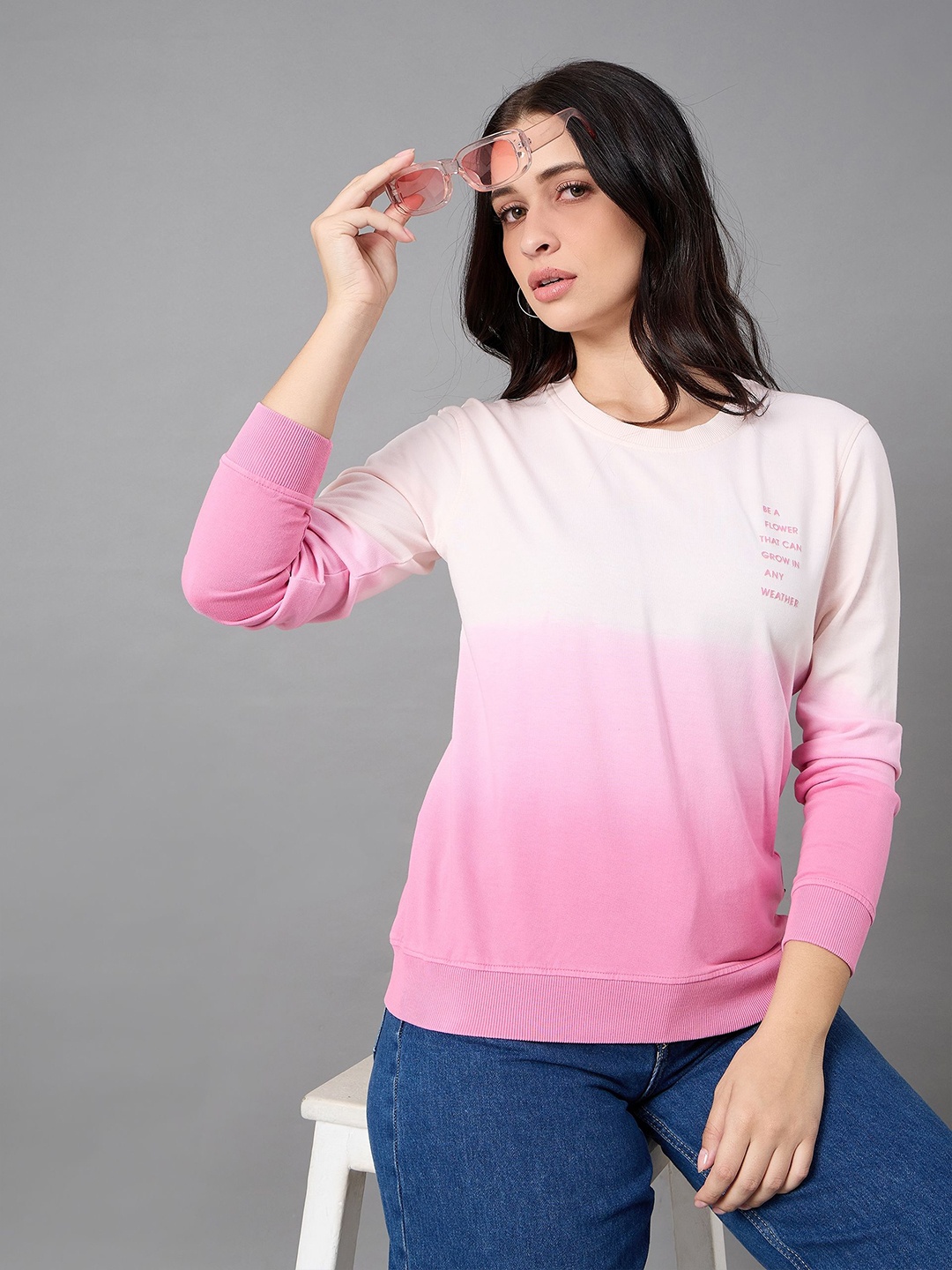 

Club York Women Colourblocked Sweatshirt, Pink