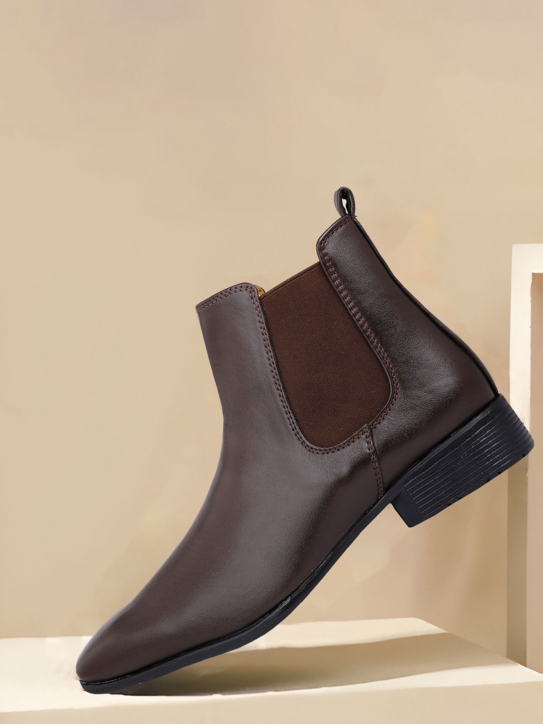 

Bxxy Men Formal Slip-On Chelsea Boots, Brown