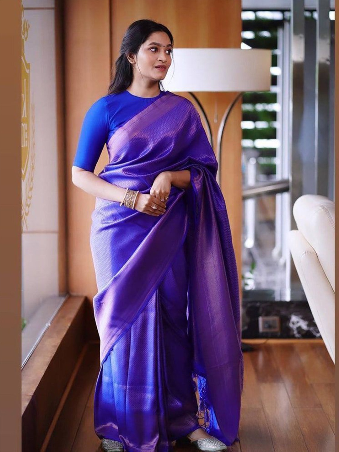 

Visit Wear Woven Design Pure Silk Banarasi Saree, Blue