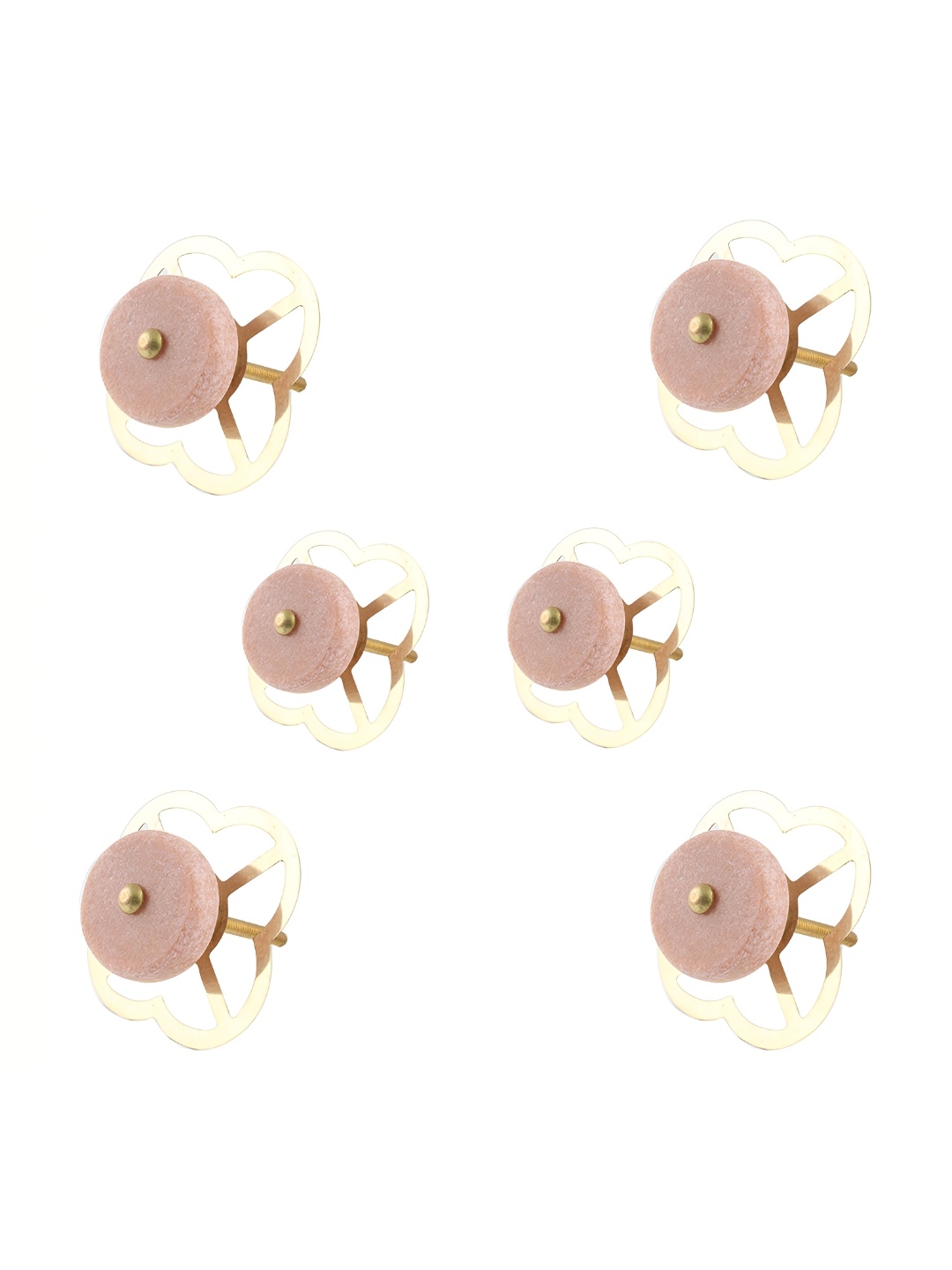 

Indianshelf Pink 6 Pieces Stone Flat Knobs