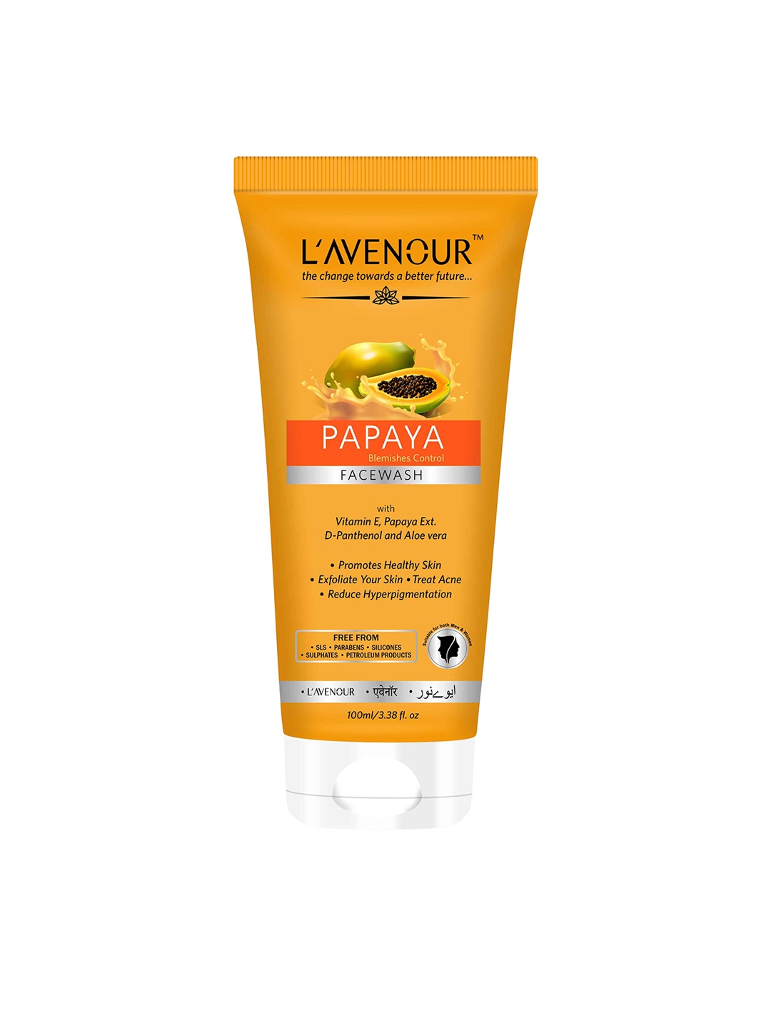 

L'AVENOUR Papaya Blemishes Control Face Wash With Vitamin E - 100 ml, Transparent