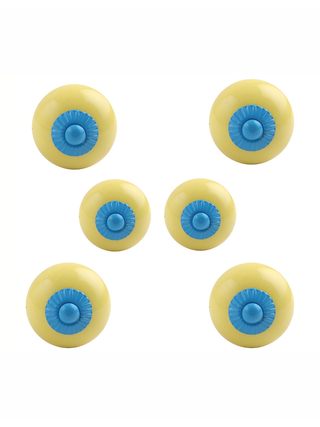 

Indianshelf 6-Pcs Yellow & Blue Glossy Ceramic Knobs