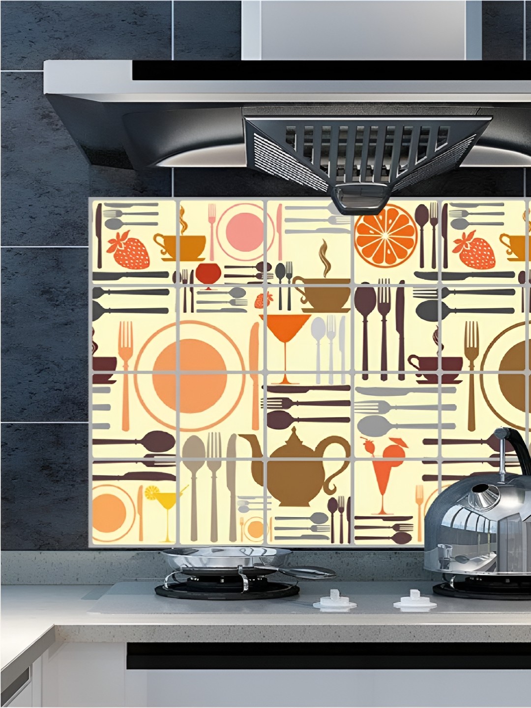 

Asian royal Yellow & Orange Printed Waterproof Wall Sticker