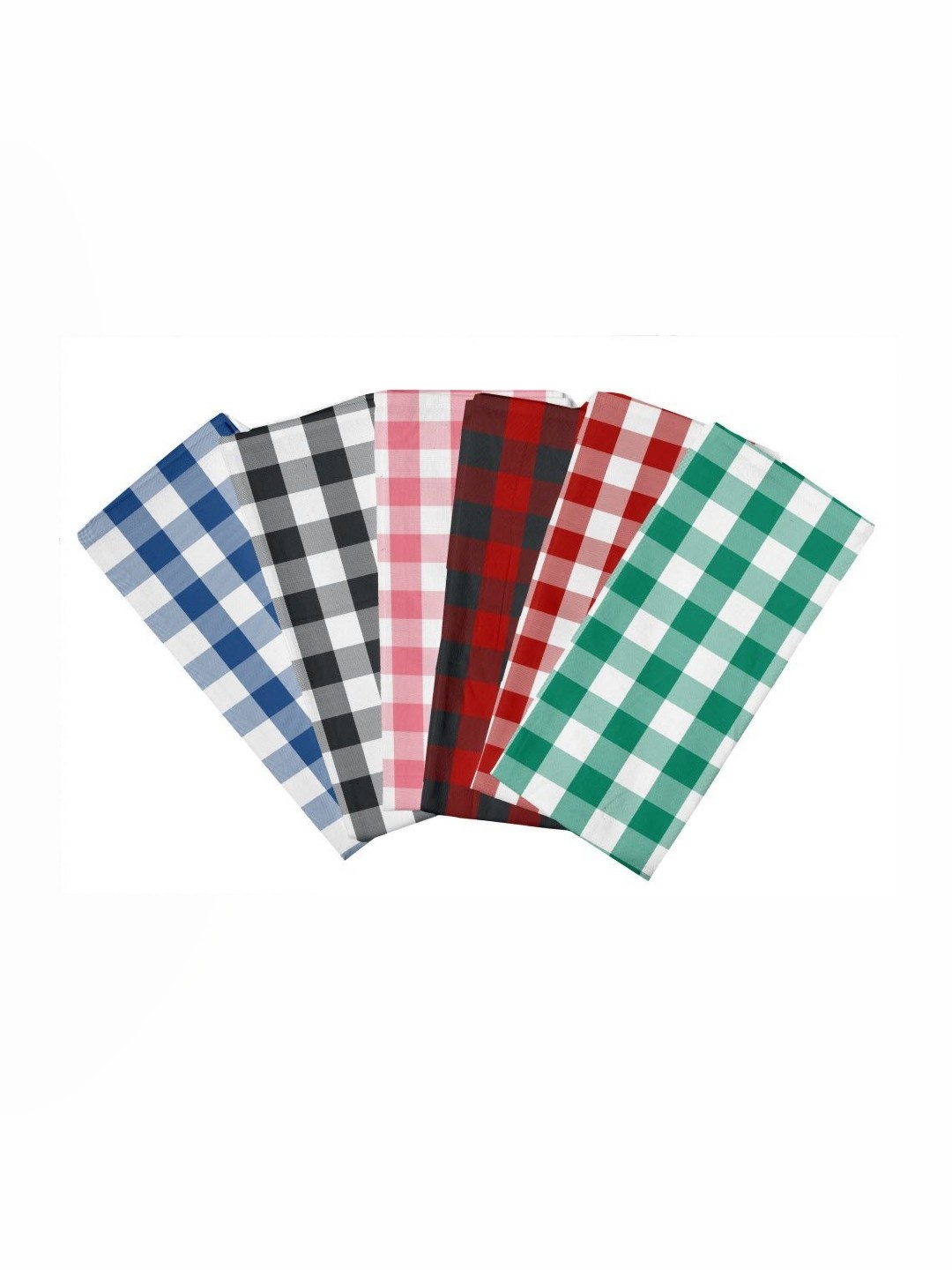 

Lushomes 6-Pcs Red & Blue Checked Cotton Kitchen Towels, Green